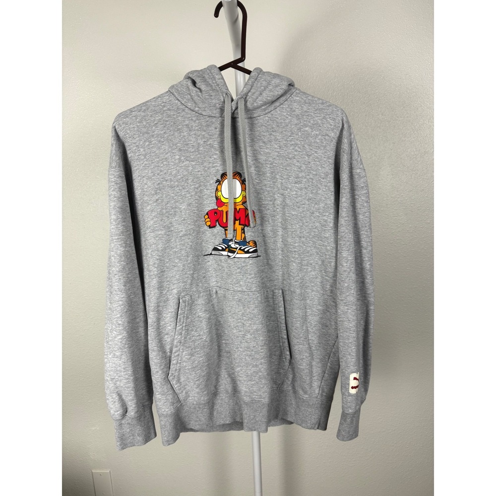 Puma x Garfield Mens Hoodie Medium Gray Graphic Market Goods Pullover